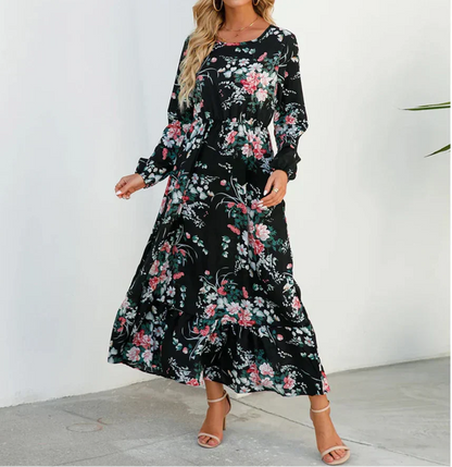 Women's Maxi Dress with Flowy Design and Adjustable Straps