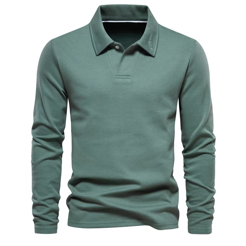 TrendAura Men's Embroidered Polo Shirt With Turn Down Collar For Polished Casual Golf Style