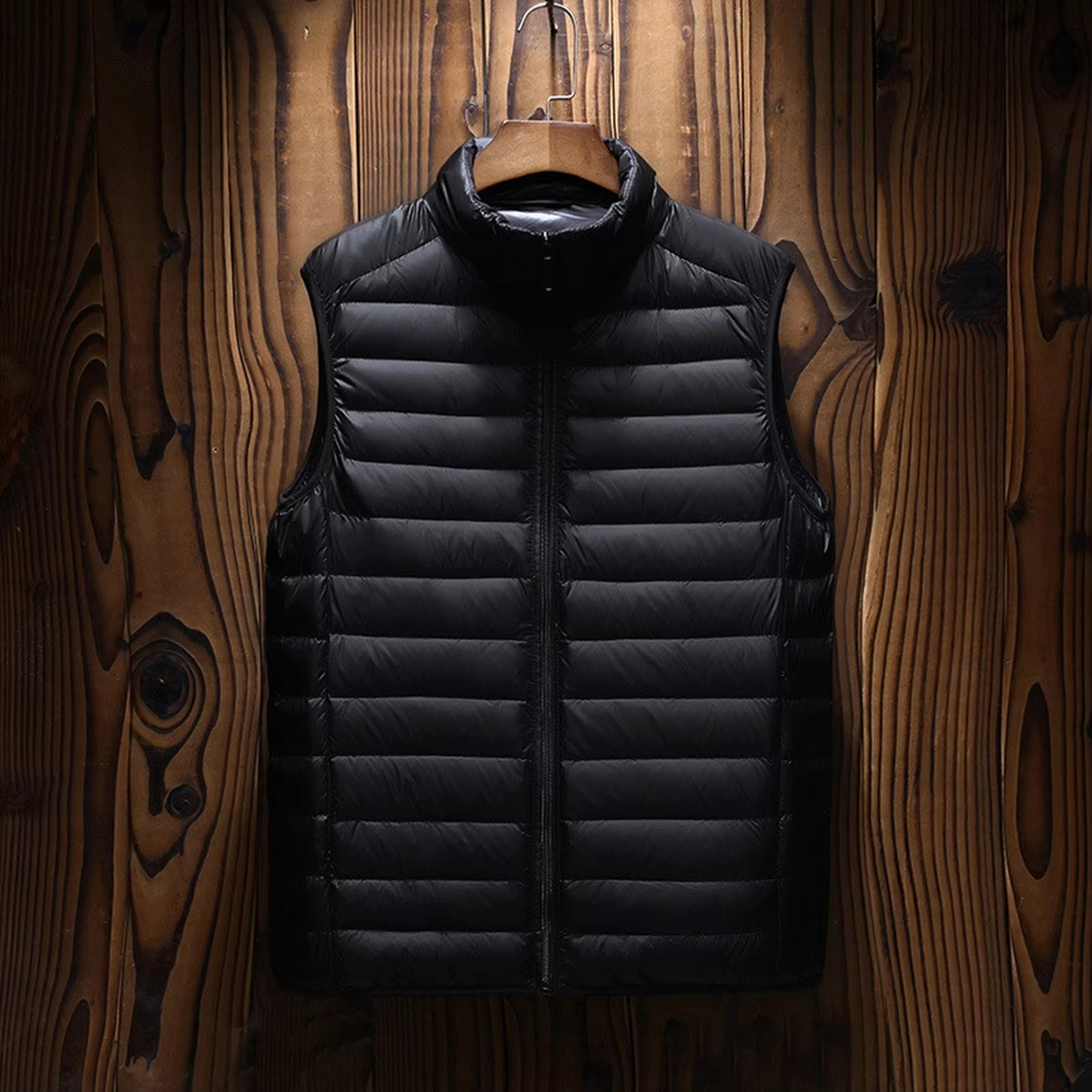 Men's Padded V-Neck Vest With Pockets - Solid Color Warm Waistcoat For Casual Office Wear