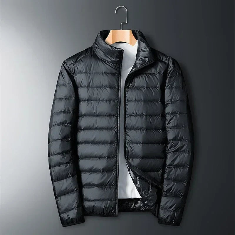 Mateo Ultra Light White Duck Down Jacket For Men Lightweight Warmth Packable Winter Coat