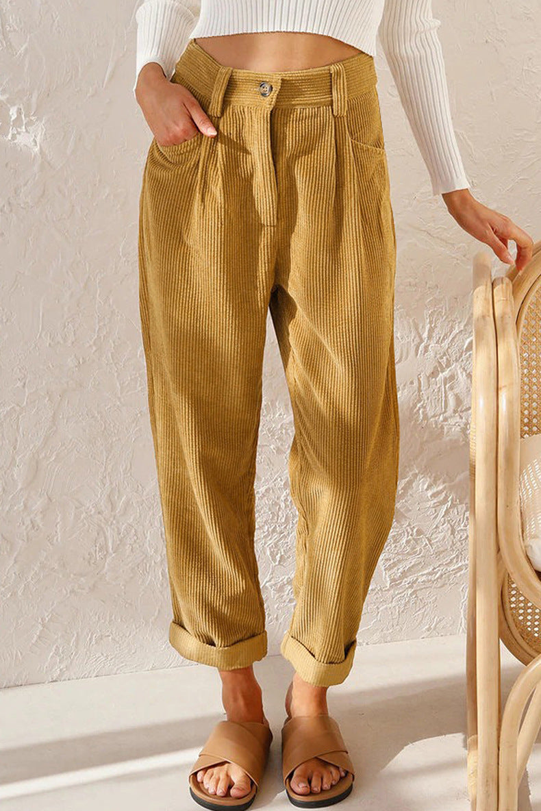Maria Women Corduroy Pants With All Day Comfort Flattering Tailored Fit For Work And Leisure