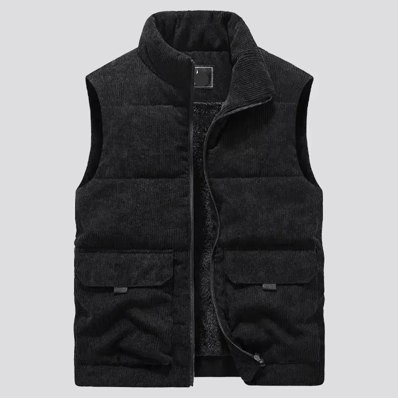 TrendAura Men's Winter Wool Blend Padded Vest Sleeveless Jacket Warm Insulation Plus Size Up To 6XL