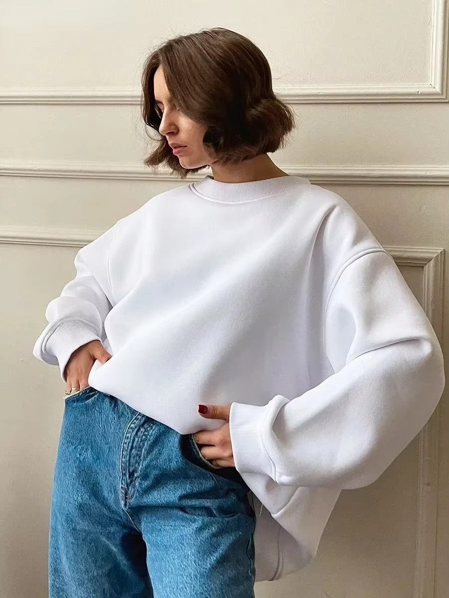 Oversized Fleece Hoodie for Women Warm Loose Fit Pullover Sweatshirt