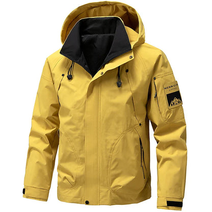 Men's Hooded Ski Jacket With Front Zipper For Cold Weather Outdoor Winter Sports Reliable Warmth