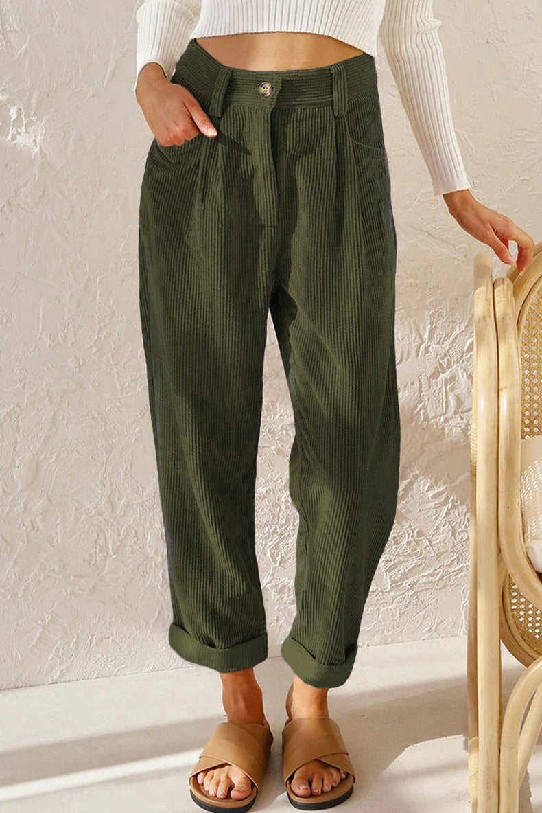 Maria Women Corduroy Pants With All Day Comfort Flattering Tailored Fit For Work And Leisure