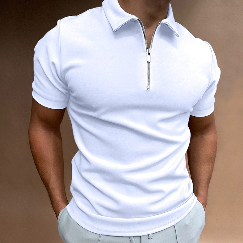 Max Zipper Polo Shirt For Men Ultra Comfortable Modern Style For Office And Casual Wear