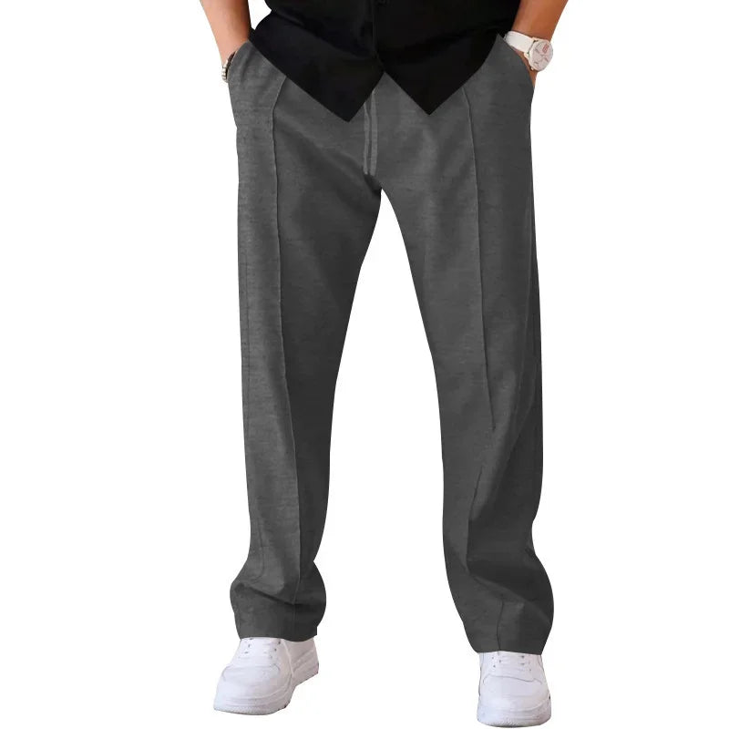 Dylan Men's Loose-Fit Formal Trousers By TrendAura Navy Blue Dress Pants For Business Meetings And Formal Events