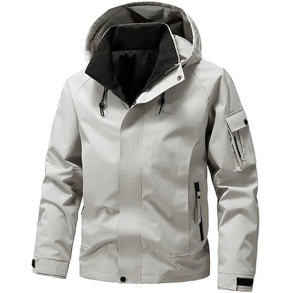 Men's Hooded Ski Jacket With Front Zipper For Cold Weather Outdoor Winter Sports Reliable Warmth