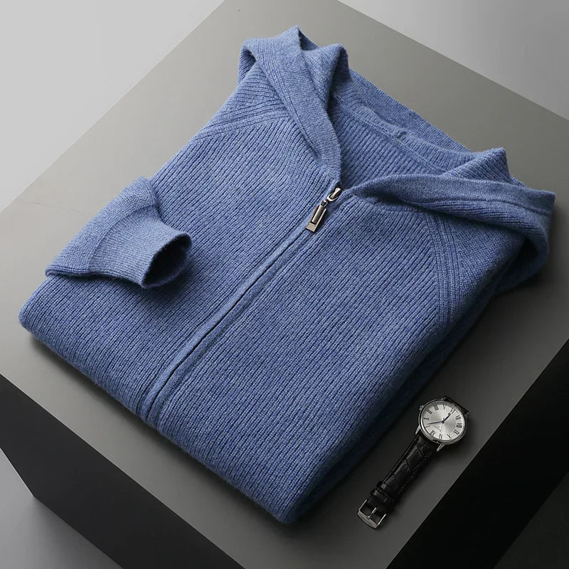 Jordan Premium Cotton Zip Front Hoodie Sweater Soft Knit Cardigan For Men And Women