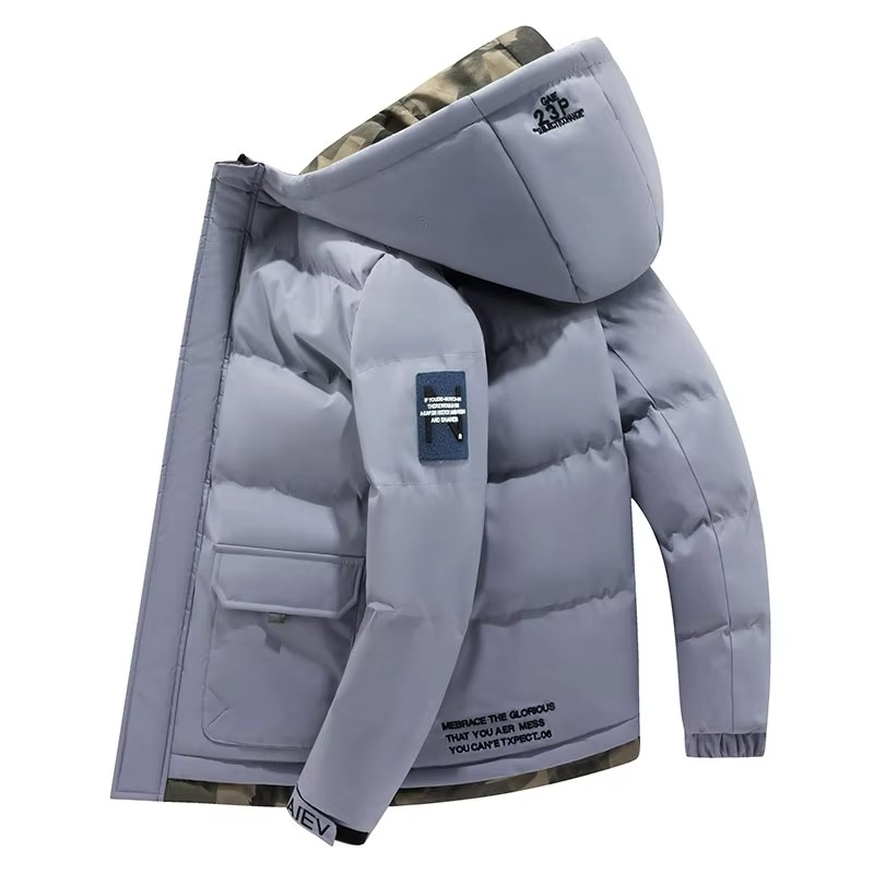 TrendAura Men's Windproof Hooded Parka Jacket Insulated Warm Winter Coat With Multiple Pockets Sizes M-5XL