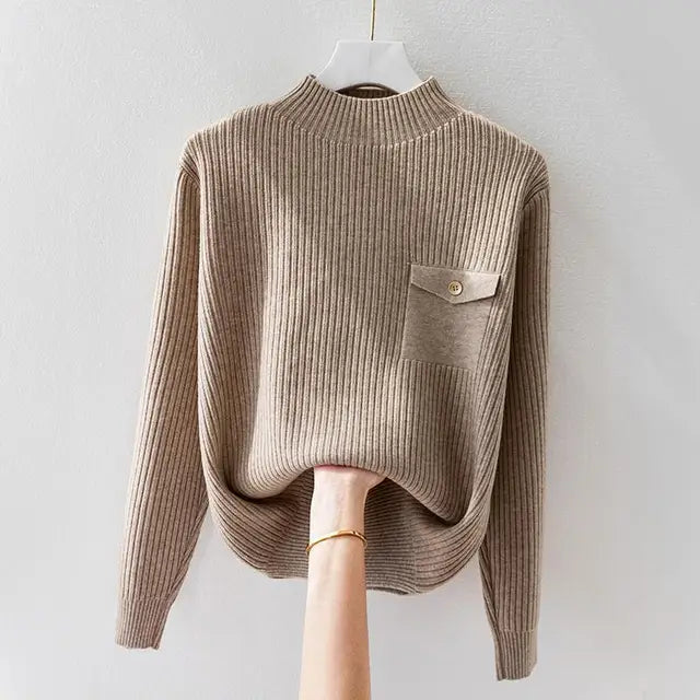 Women's Knit Pullover with Lightweight Fabric and Relaxed Fit