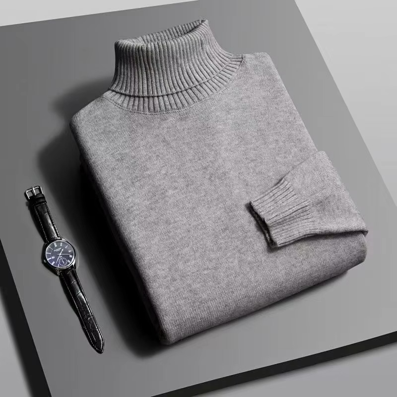 Men's Premium Knitted Turtleneck Sweater Slim Fit Long Sleeve Pullover For Everyday Warmth And Modern Style