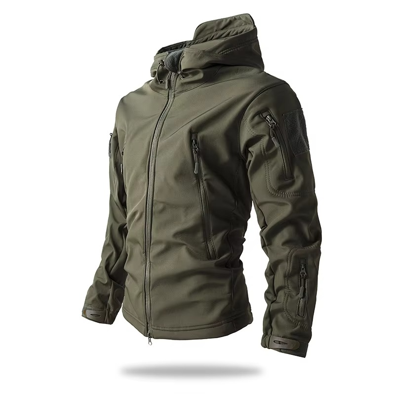 TrendAura Men’s Soft Shell Outdoor Fleece Jacket Windproof Weather Protection All Day Warmth
