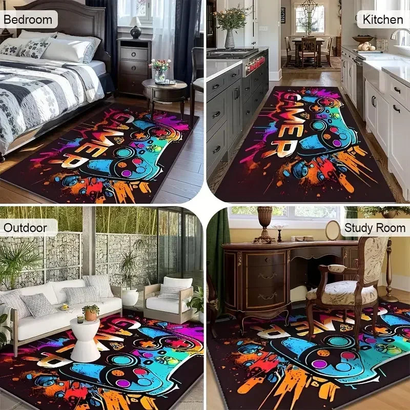 Traditional PersianPattern Carpet DecorationElegant Classic Style Floor Mat Blue and White Geometric Flower LivingRoom Floor Mat