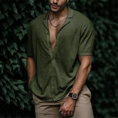Javal Mens Cotton Shirt For Men Summer Breathable Lightweight Button Down Modern Fit