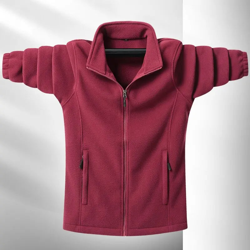TrendAura Street Ready Fleece Jacket For Men Premium Tailored Fit Versatile Minimalist Design With Durable Zipper