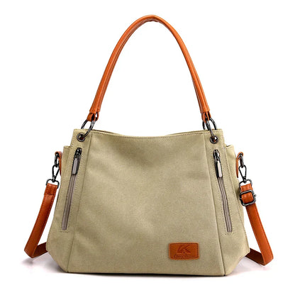TrendAura Veyora Luxe Canvas Tote Bag - Premium Canvas Construction Spacious Interior Zipper Closure For Versatile Carry