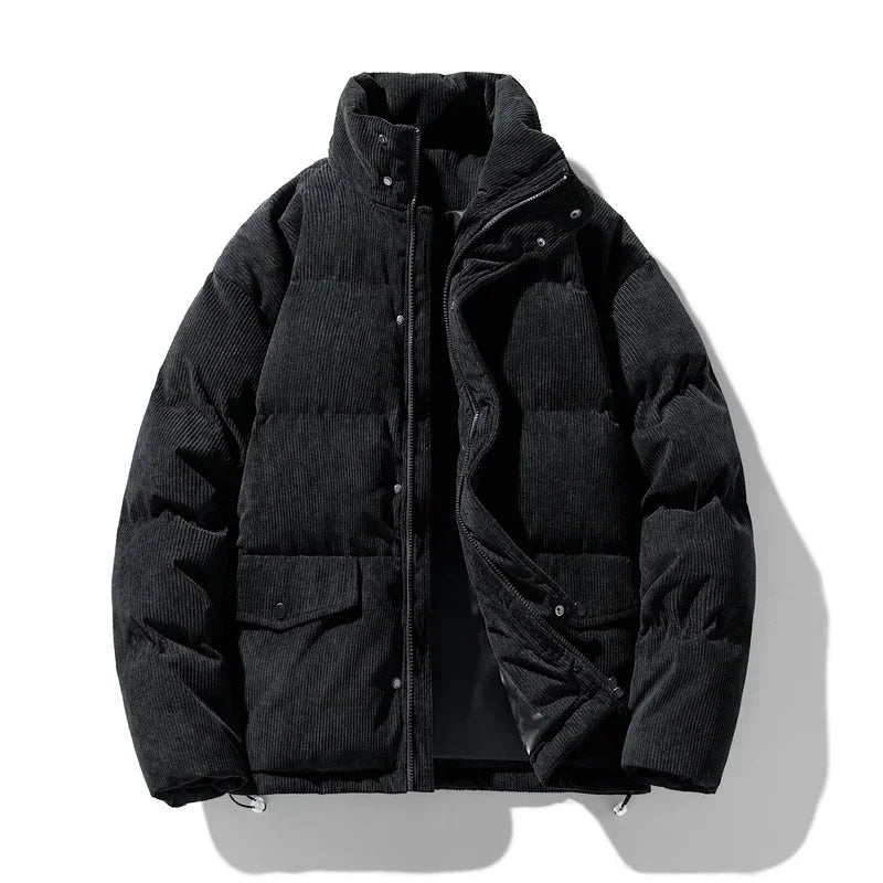 TrendAura | Trendy Winter Corduroy Quilted Jacket for Men