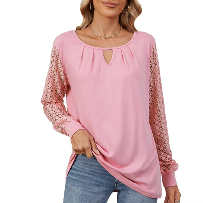 Carlotta | Fashionable long-sleeve top for women with lace details
