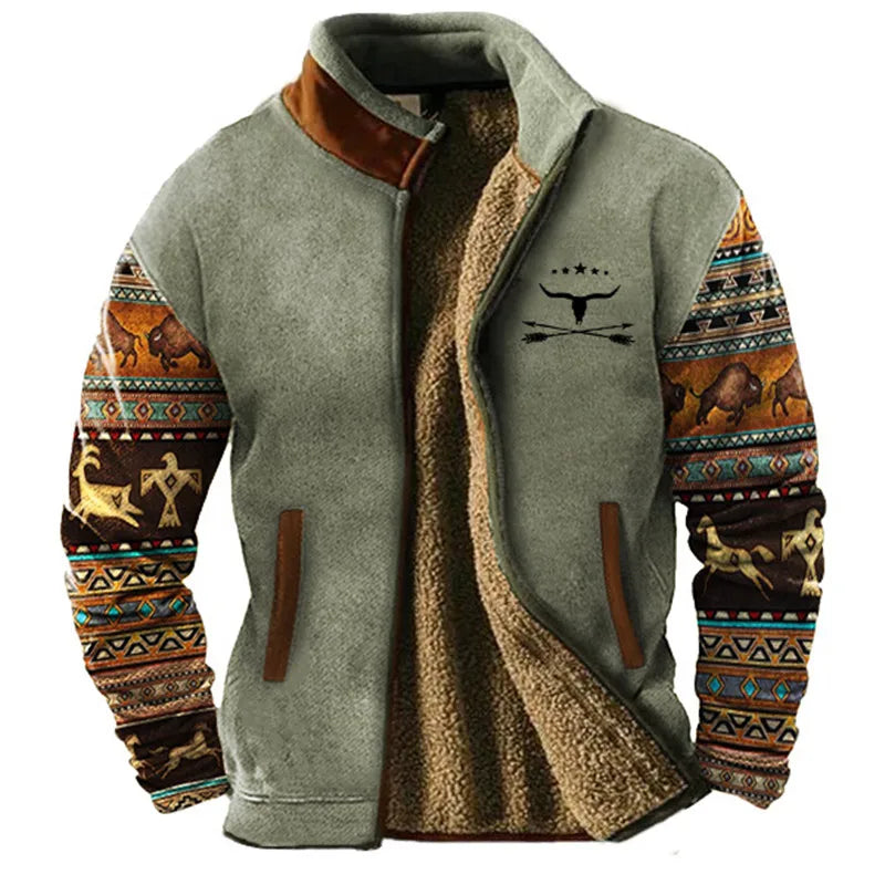Sebastian Men's Relaxed Fit Sherpa Lined Fleece Jacket With Zipper Pockets Color Block