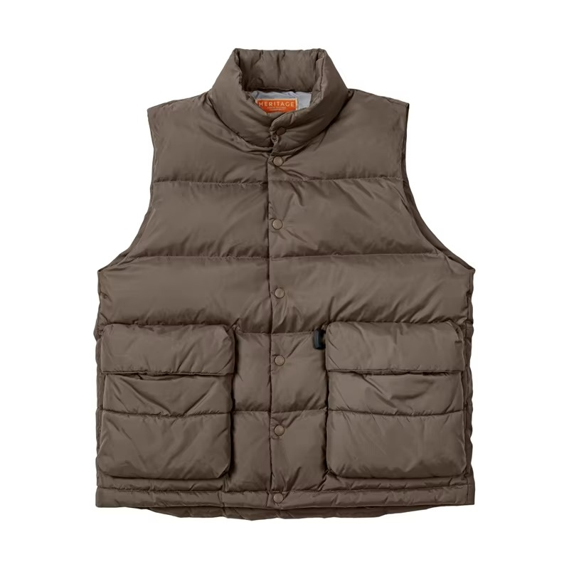 TrendAura Men's Warm Down Vest With White Duck Down Filling And Stand Collar Lightweight Insulation For Cold Days