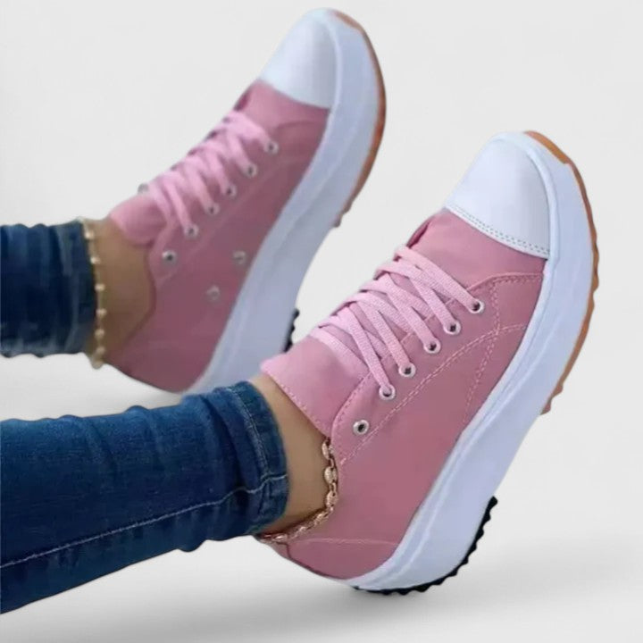 Kelly Canvas Sneakers For Women Lace Up Platform Shoes That Elevate Everyday Comfort