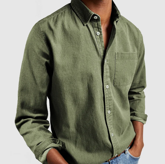 Mens Gualtiero Lightweight Cotton Shirt Breathable Versatile Regular Fit With Summer Mao Collar For Modern Men
