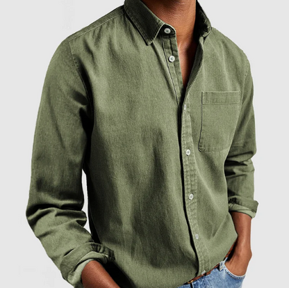 TrendAura Nordic Flair Mens Button Closure Regular Fit Long Sleeve Shirt With Chest Pocket