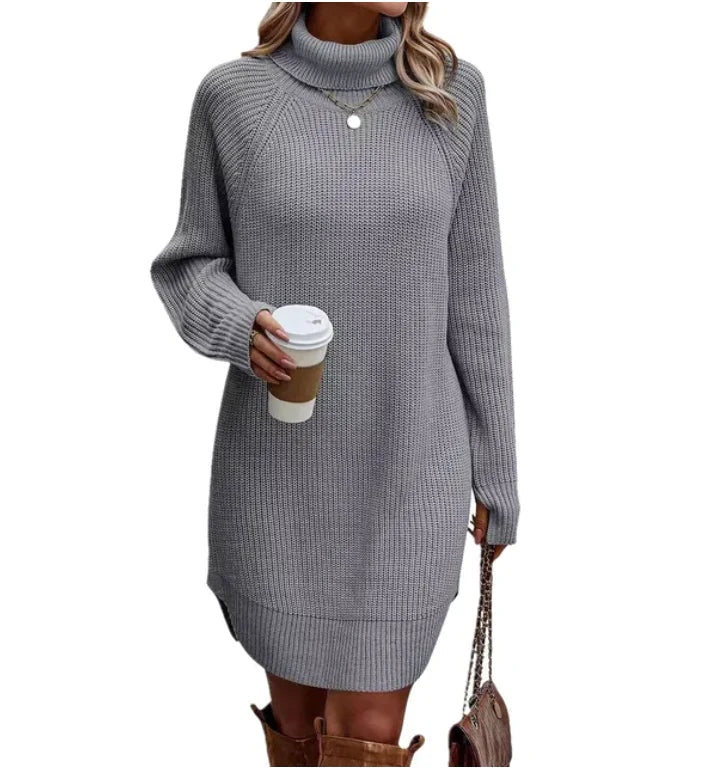 Women's Winter Knit Dress | With Turtleneck and Long Sleeve