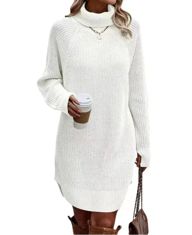 Women's Winter Knit Dress | With Turtleneck and Long Sleeve