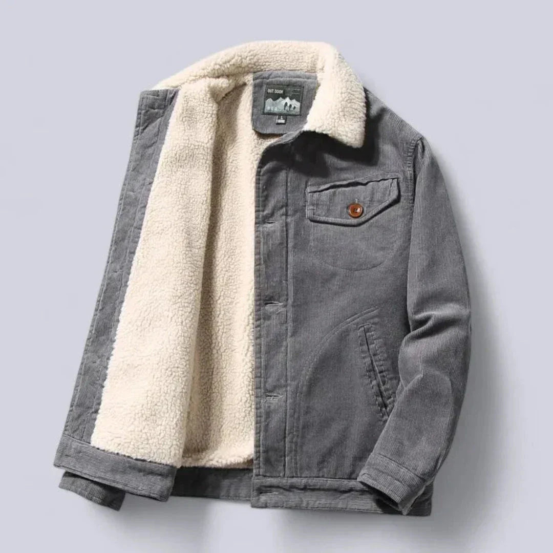 Scott Corduroy Sherpa Lined Overcoat For Men Warmth All Day Comfort Rugged Style