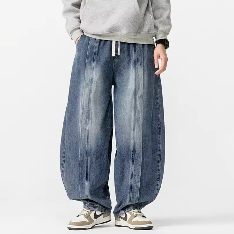 Renzo Wide Leg Denim Pants TrendAura Relaxed Fit Premium Denim Solid Wash For Versatile Style