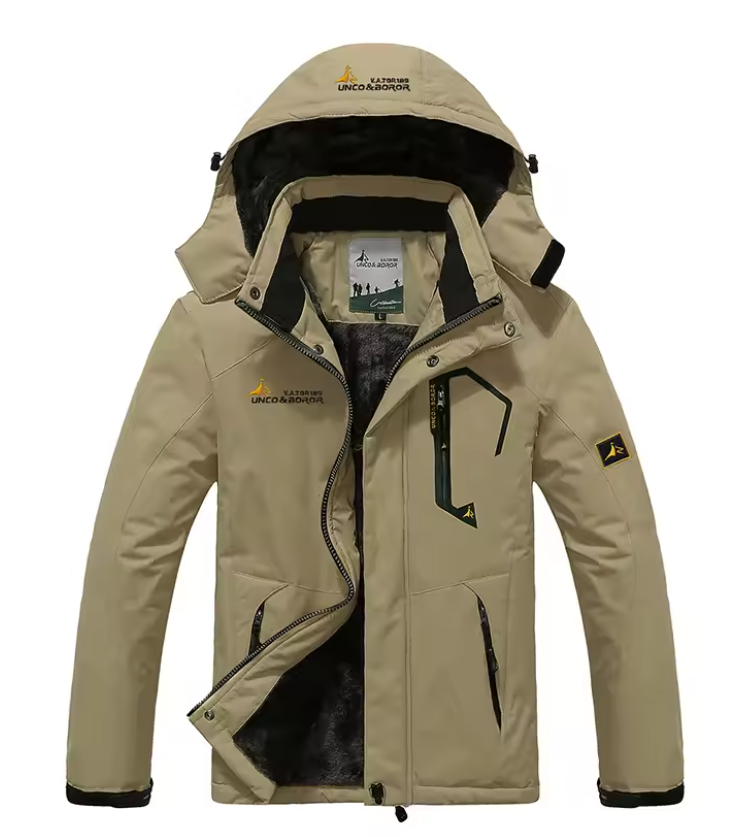 Men's Hooded Ski Jacket Insulated With Adjustable Hood For Outdoor Enthusiasts And Ultimate Warmth