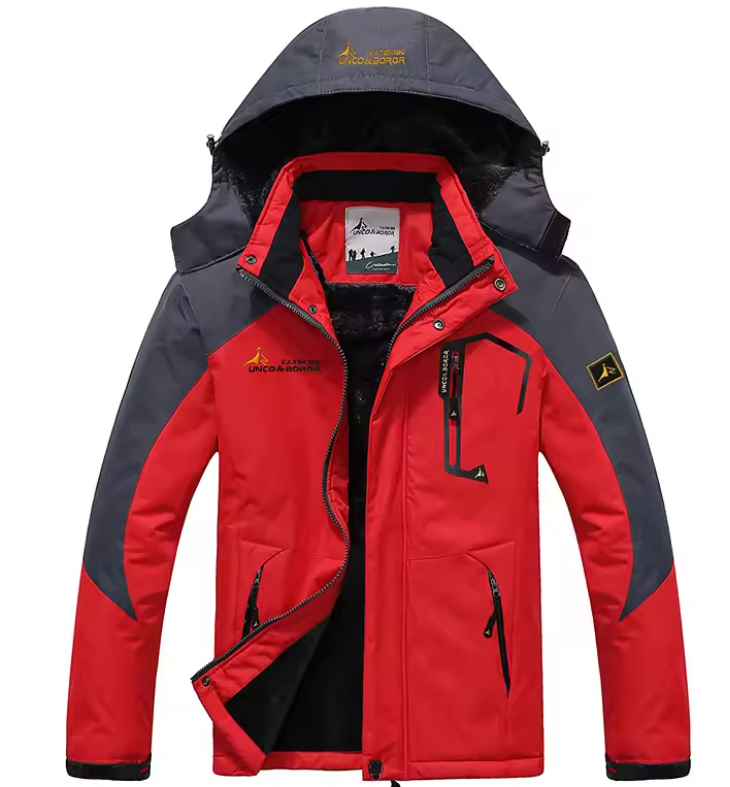 Men's Hooded Ski Jacket Insulated With Adjustable Hood For Outdoor Enthusiasts And Ultimate Warmth