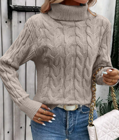 Women’s Turtleneck Knitted Sweater | Slim Fit Design