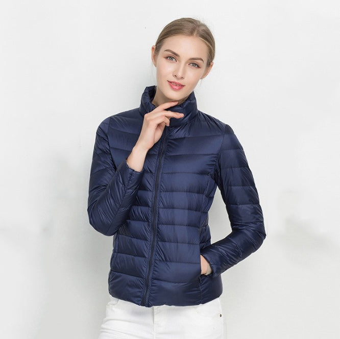 Women’s Quilted Jacket – Slim Fit – Insulated – Zip Front High Collar