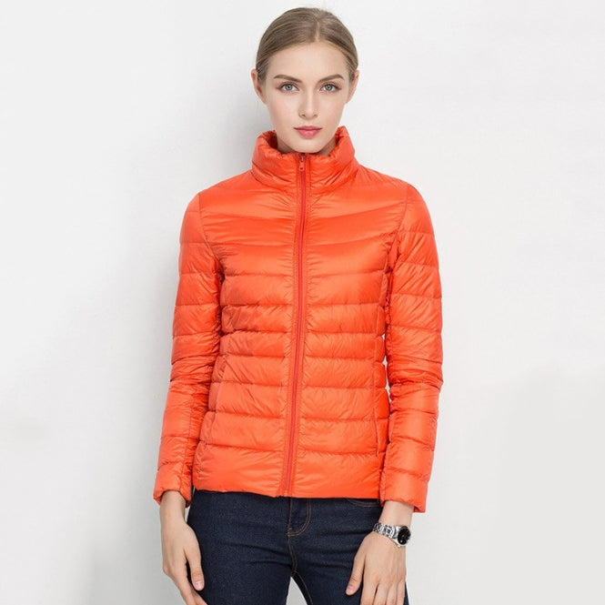 Women’s Quilted Jacket – Slim Fit – Insulated – Zip Front High Collar