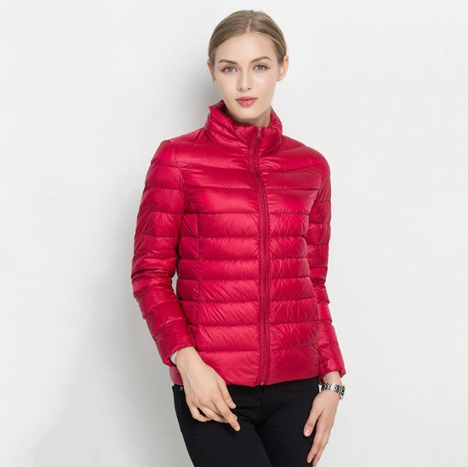 Women’s Quilted Jacket – Slim Fit – Insulated – Zip Front High Collar