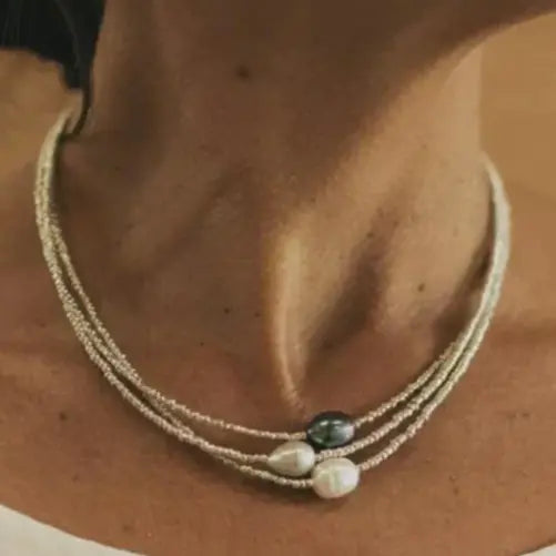 Angela - Pearl Choker Necklace - TrendAura