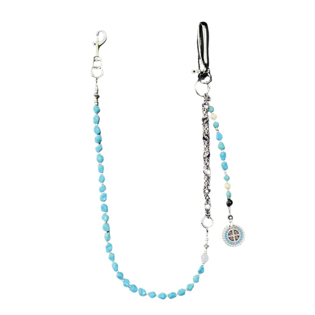 Turquoise Stone Wallet Chain - TrendAura