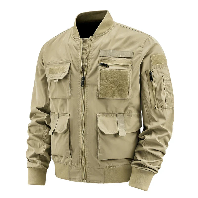 TrendAura Venture Multi Pocket Velcro Jacket for Men with Secure Zippered Pockets and Rugged Utility