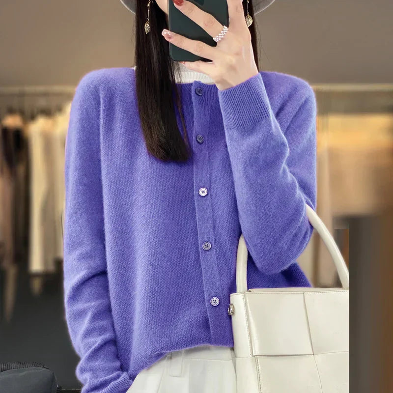 Women's Buttoned Cardigan with Classic Design and Versatile Style - TrendAura