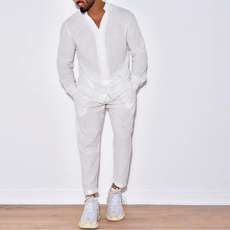 Liam Men's 100 Percent Cotton Tracksuit Set Comfortable Breathable Casual Wear For Autumn