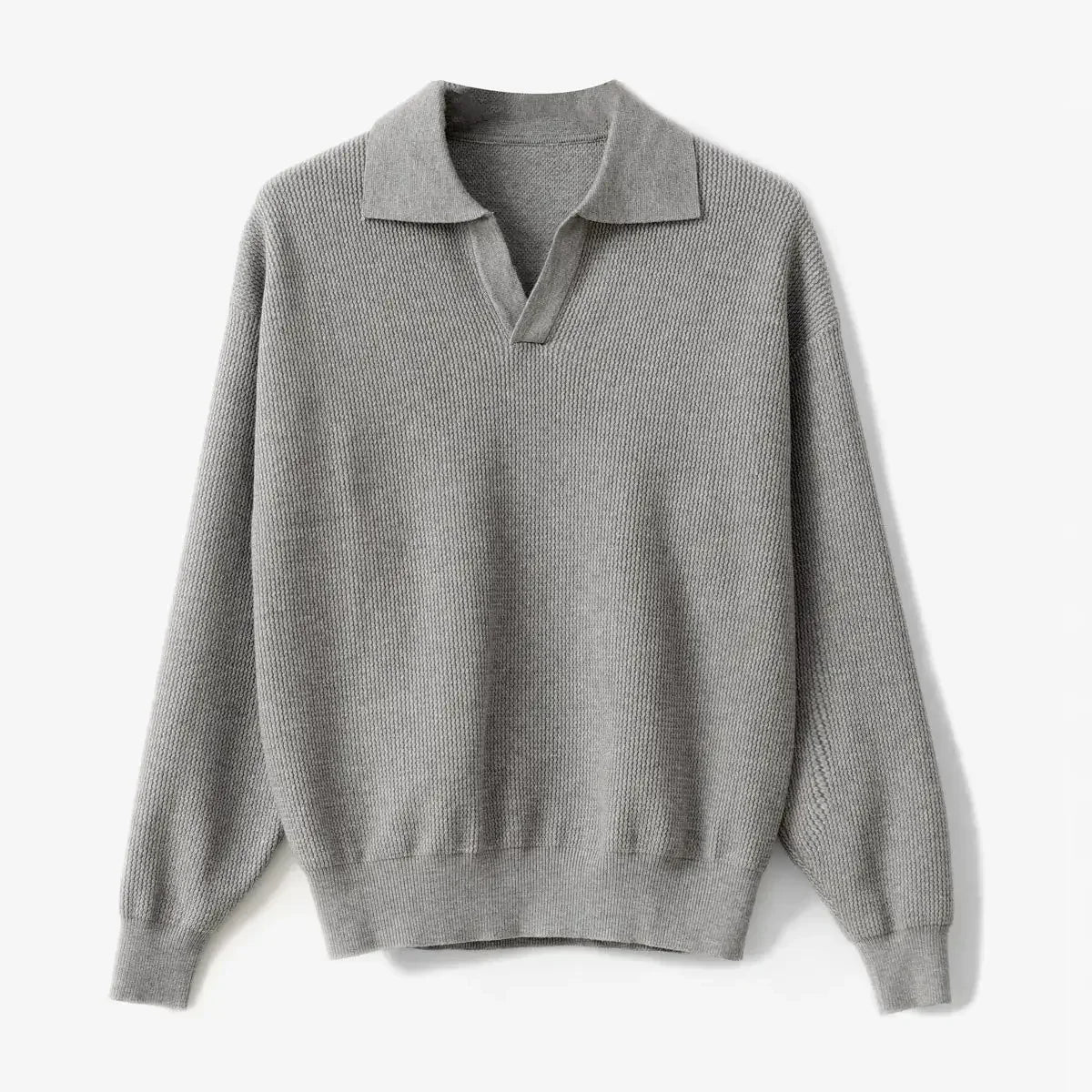 TrendAura Laidback Luke Wool Polo Knit Sweater For Men Relaxed Fit Soft Wool Blend