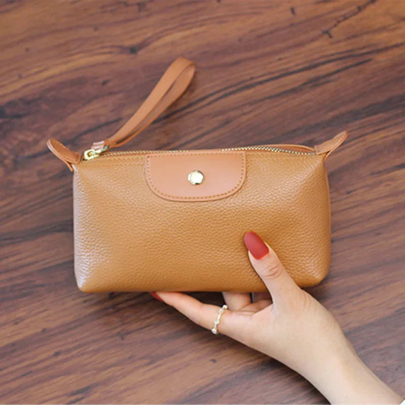TrendAura Anne Vegan Leather Wristlet Clutch Bag - Compact, Durable PU Leather With Zipper Closure