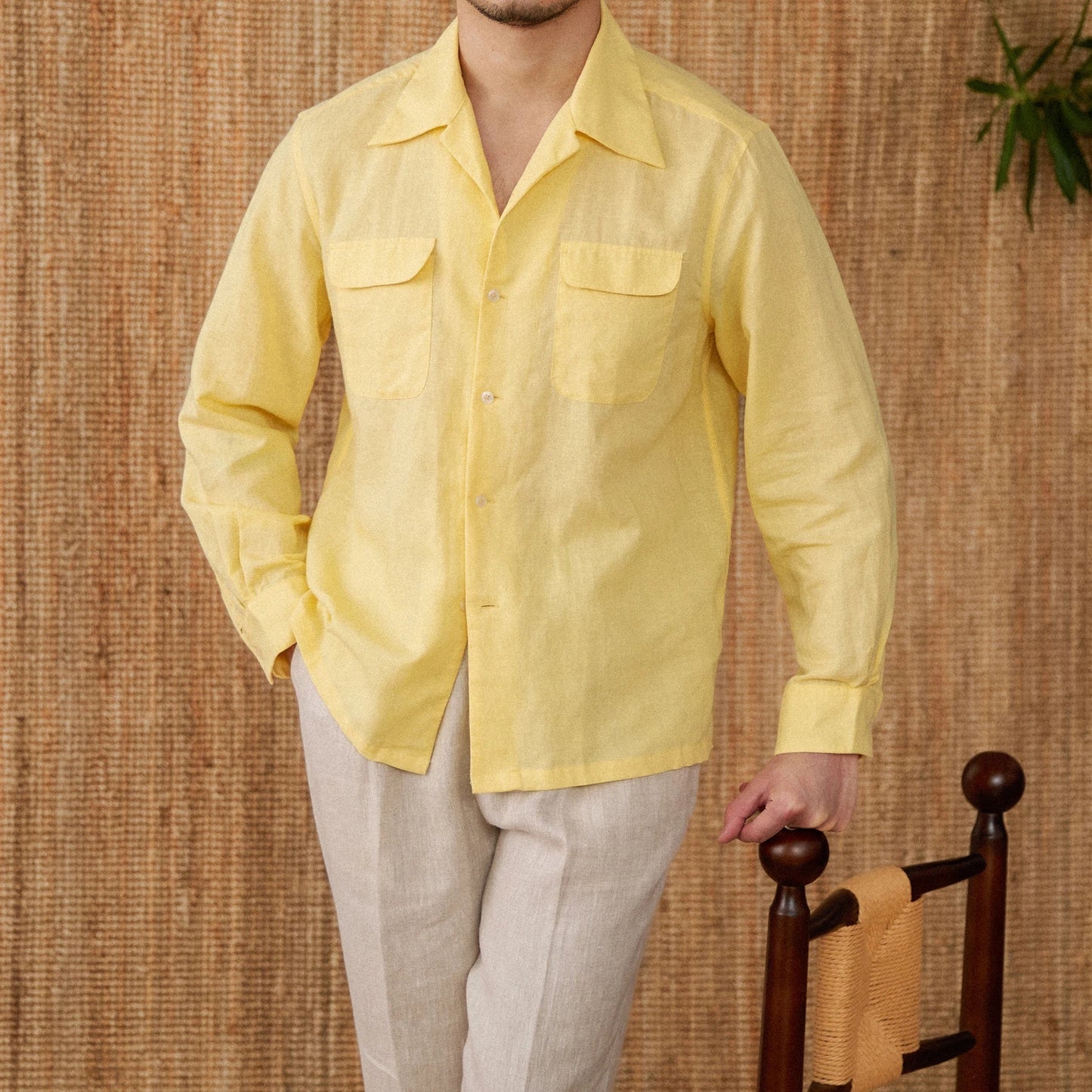 TrendAura Men's Linen Shirt In Relaxed Fit With Long Sleeves, Button Closure, Breathable Comfort For Warm Weather