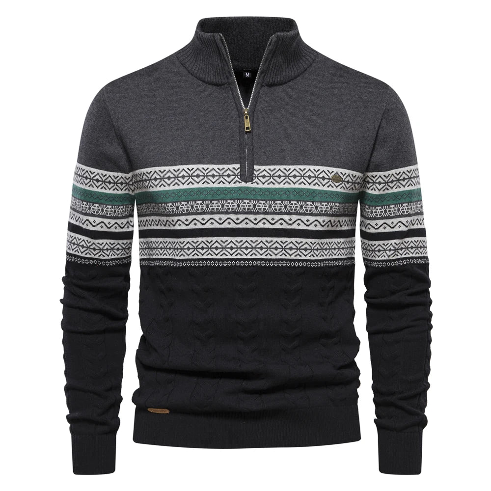Neon Men's Pullover Sweater With Bold Ethnic Pattern Soft Warm Fabric Casual Streetwear For Modern Men