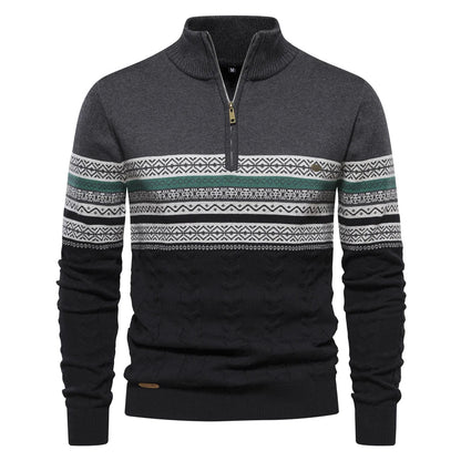 Neon Men's Pullover Sweater With Bold Ethnic Pattern Soft Warm Fabric Casual Streetwear For Modern Men