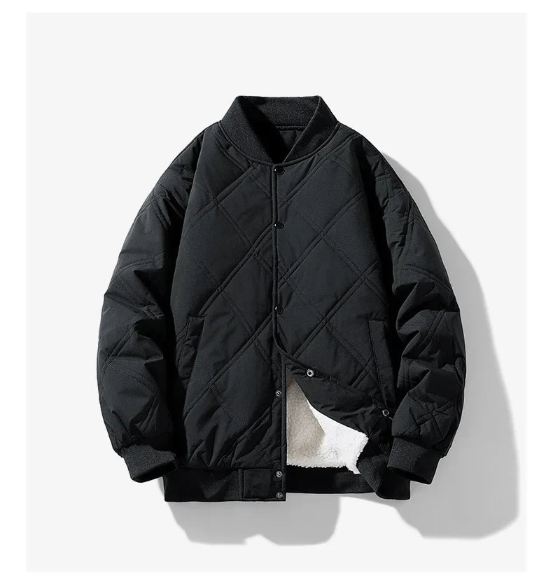 TrendAura Arlo Fleece Lined Jacket For Men Winter Warm Quilted Cotton Padded Outerwear Style