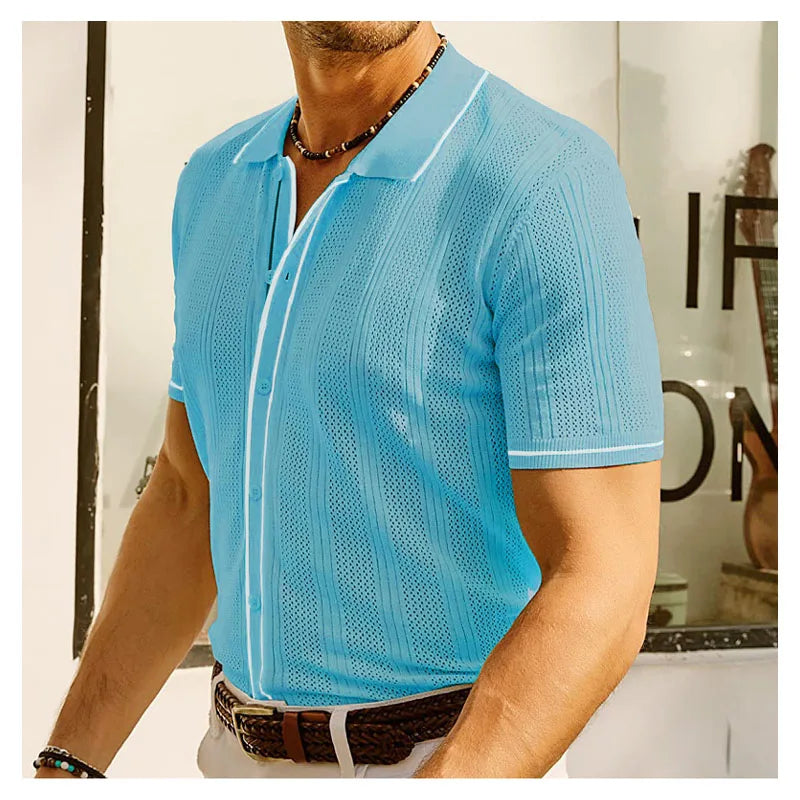 Max Men's Breathable Polo Shirt Ice Silk With Contrast